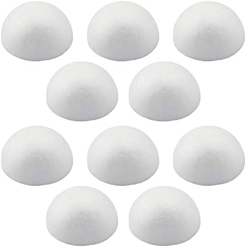 Batino 10PCS 2“ White Foam Balls Half Round Hemispherical Christmas Craft Ball Wedding Decoration DIY Art Decoration