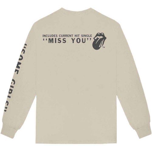 T-shirt Rolling Stones Some Girls avec logo officiel imprimé sable