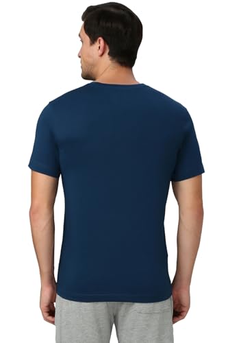Image of Van Heusen Men Cotton Regular Fit Athleisure Graphic T-Shirt - Round Neck, Short Sleeve, Minimal Print