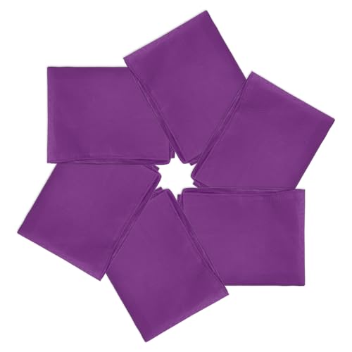 Bandana vierge violet foncé PATIKIL lot de 6 grands mouchoirs 53x53 cm