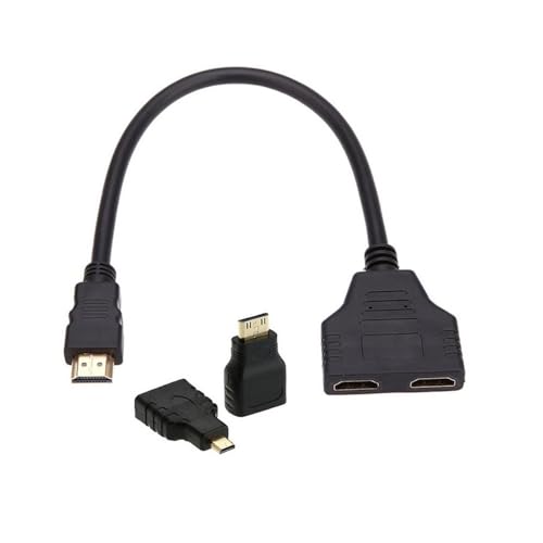 HDMI a Doble HDMI Hembra Divisor Adaptador Extensor miniatura 1