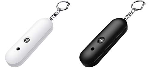 Self Defense Personal Alarm Siren- 130 dB Loud Emergency Alarm Keychain with LED Flashing Light- IP56 Waterproof Security Personal Protection Devices for Women Girls Kids etc. (Black + White Set)