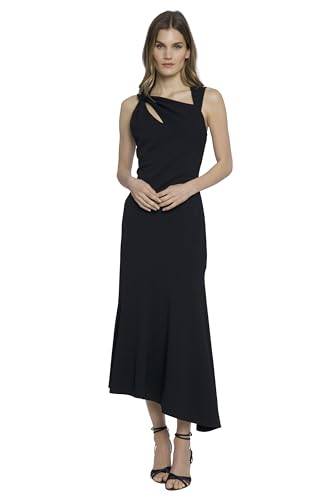 Donna Morgan Asymmetrical Midi Cocktail Sleeveless Wedding Guest Dresses for Women