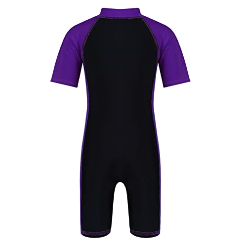 Kids Boys Girls One Piece Short Sleeve Rash Guard Swimwear Swimsuit Summer UPF 50+ Sun Protection Bathing Suit2