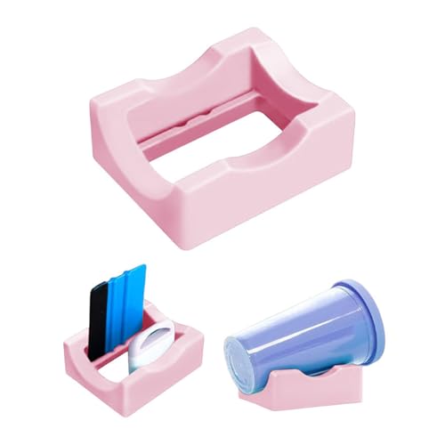 Portavasos con Ranura Integrada de Silicona con Escobilla,Portavasos con Soporte de Rasqueta con Borde de Fieltro para Uso para Aplicar Calcomanías Ahorro de Espacio Portavasos Uso