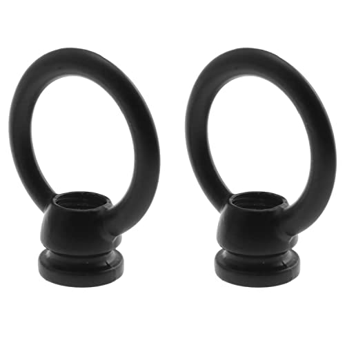 Image of E-outstanding 2pcs 36x43mm M10 Thread Ring Shape Female Loop Eye Nut Hardware Ring Shaped Eye Bolt for Hanging Lamp Chandelier, Black