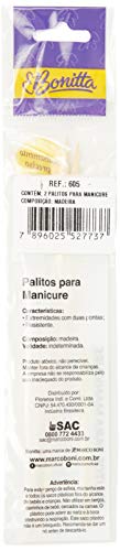 Palitos Para Manicure com 2 Unidades - Linha Bonitta, Bonitta, Madeira