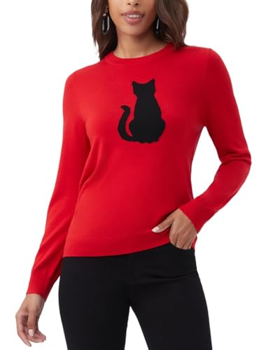 Trina Turk Women's Cat Graphic Sweater