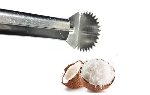 Image of Stainless Steel Coconut Opener Tool Pack of 2 | Heavy Duty Coconut Scraper & Peeler | Manual Coconut Shell Remover for Home & Commercial Kitchen Use