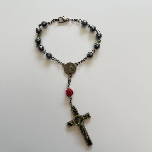 6cm Black Gallstone Rosary Catholic Rosary For Car Hanging Prayer4