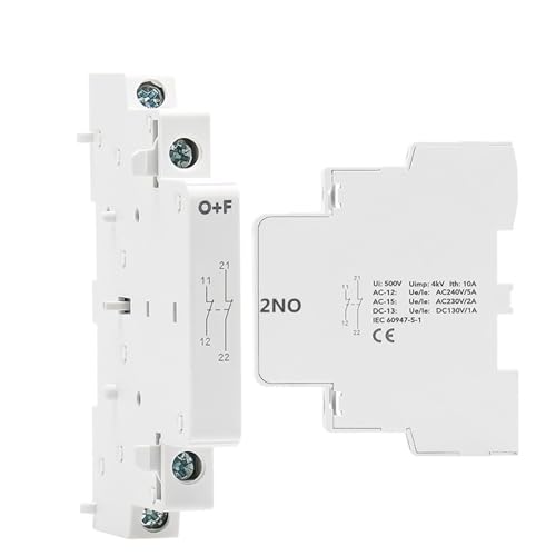 Contactor auxiliar doméstico O+F 2NO y bloques de contactos para automatización residencial