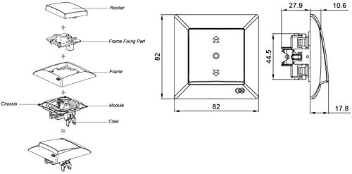 Unterputz Jalousieschalter, All-in-One, Serie G1 reinweiß