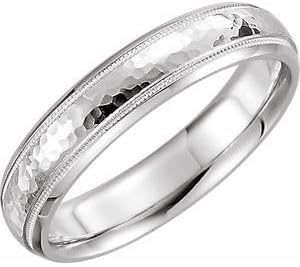 Jewels By Lux 14K Yellow Or White Or Rose Gold Or Sterling Silver Or Platinum Milgrain Edge Comfort-Fit Half Round Band