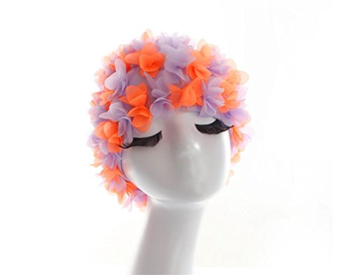 Bonnet de bain cheveux longs sans pression HLPétales ultra léger pour piscine