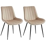 [Confortable et ergonomique] La chaise de salle à manger moderne avec dossier incurvé et siège rembourré est conçue de manière ergonomique pour mieux vous soutenir lorsque vous êtes assis pendant une longue période.