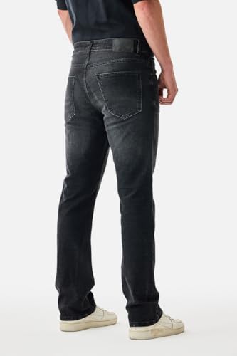 Image of SNITCH Men Casual Jeans | Straight Fit Mid Rise Solid Washed Pattern | Durable Cotton Blend & Stretchable Denim Fabric, Work & Social Outings
