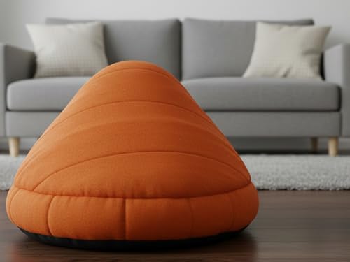 Image of GDB Cotton Premium Cozy Covered Pet Bed for Cats and Small Dogs Soft, Washable, Cave-Style Sleeping Bed with Anti-Slip Bottom Small Orange Blac.k(LWH 51X51X15 CM)