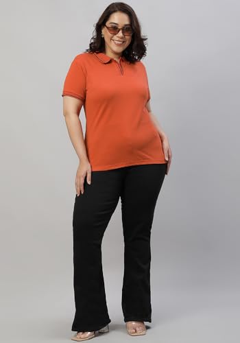 Image of Wear Your Opinion Women's Plus Size Tipped Collar Neck Polo Tshirt
