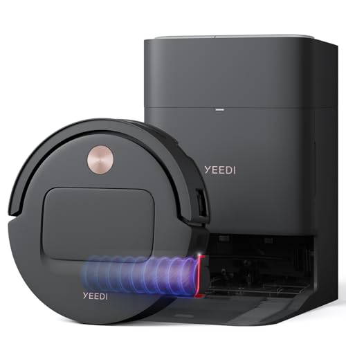 Image of Yeedi M14 Plus Robot Vacuum and Mop, 18,000Pa Suction, OZMO Roller Instant Self-Washing Mopping, 167℉ Smart Dynamic Hot Wash & Auto-Dry, ZeroTangle 3.0 Anti-Hair Brush, All-in-One Omni Station, Black