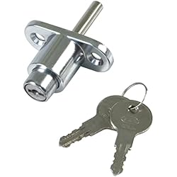 Amig - Cerradura de Seguridad para Ventanas Correderas Mod.45 | Cierre de Sobreponer con 2 Llaves + Tirafondos para su Instalación | De Acero Cromado | Medidas: 53 x 23 mm