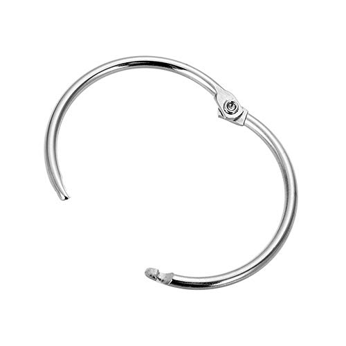 kingforest 100PCS Loose Leaf Binder Rings,1 Inch, Silver,Nickel Plated Steel Book Rings,Key Rings, for School, Office,or Home