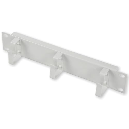 Koscom Connect Kabel-Rangierpanel für Netzwerkschrank I 1 HE Kabelführung für Serverschrank I Rangierfeld mit Führungsbügel 40 x 30 mm I Server Rack Kabelmanagement (Grau, 10 Zoll)