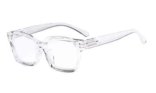 Eyekepper Ladies Reading Glasses - Oversized Square Design Readers for Women Transparent