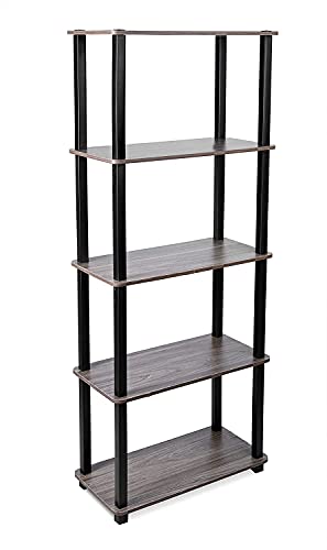 Image of Ash & Roh 5-Tier Multipurpose PVC Rack - Engineered Wood Wall Shelf for Bedroom, Living Room, Garage, Kitchen Storage Shelves (H-4.8 Feet | W-2 Feet | D-1 Foot) (5-Tier PVC Rack)