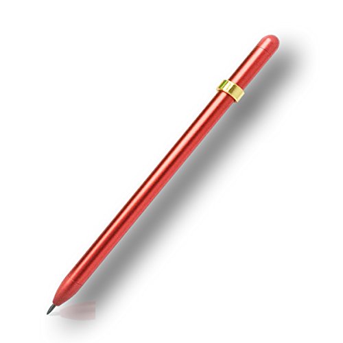 Mechanical Pencil 2.0mm Simple Style Aerospace Aluminum Multifunctional 2B Pencil For Office and Drawing Design (Red)