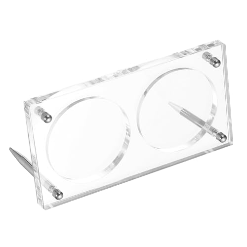 Soporte flotante 3D PATIKIL de 2 ranuras marco acrílico transparente para especímenes