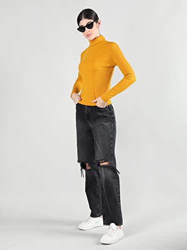 Image of Kepa Women Cotton High Neck Top Full Sleeve T Shirt