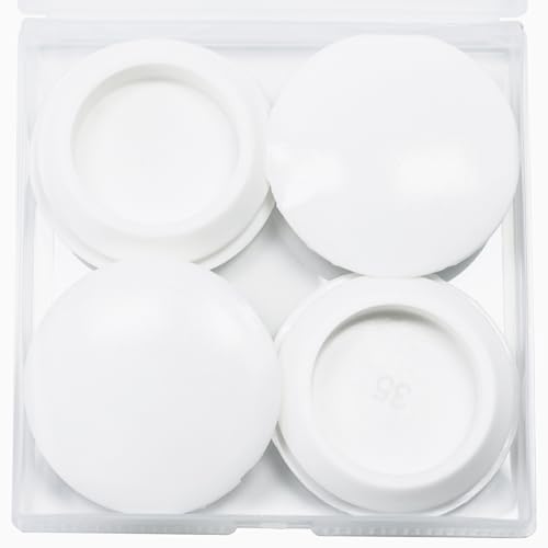 Image of 4 Pcs 35 mm Silicone Rubber Plugs Snap in Locking Hole Plugs for 35-38 mm (1-3 /8 inch-1-1 /2 inch) Round Holes, Flush Type Rubber Stoppers, Flexible Tube Pipe End Caps Covers, Waterproof Sealing Plugs, White