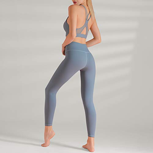 Ajcoflt Sutiã esportivo feminino sem fio oco malha racer corte traseiro Top respirável colete de sec