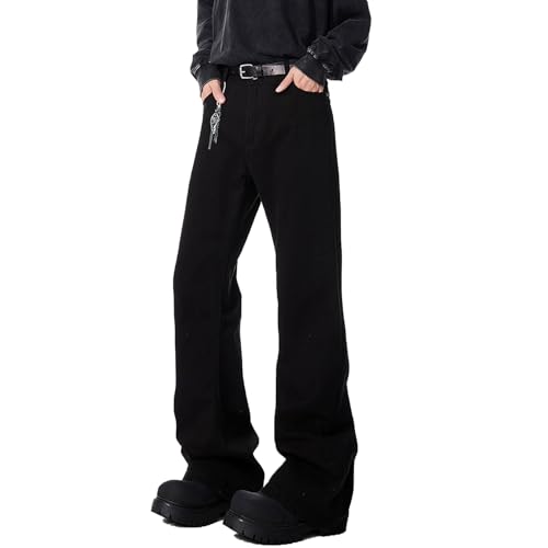 Mens Relaxed Bootcut Jeans Causal Straight Leg Bell Bottom Jeans Vintage Stretch Slim Fit Flared Denim Pants