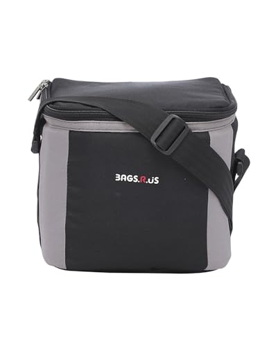 Image of BagsRUs Black Polyester 6 Liter 6 Cans Portable Travel Chiller Cooler Bag with Free ice Pack (CH102FBL)
