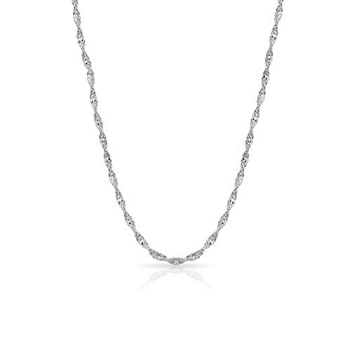 Verona Jewelers 2.5MM Sterling Silver Twisted Curb Singapore Chain for