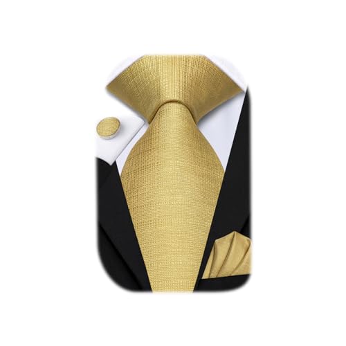 Image of Hi-Tie Men 63inches Tie Set Extra Long Necktie Paisley Tie Pocket Suqare Cufflinks Big and Tall Men Tie