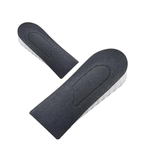 Plantillas Altura Plantillas invisibles for aumentar la altura, 1 par, for mujeres y hombres, media plantilla de 3 capas con aire.(Black 2cm)