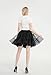 KWBCM Women's Short Length Petticoat Above Knee 50s Vintage Crinoline Tutu Underskirt Pleated Flared Skirts Black