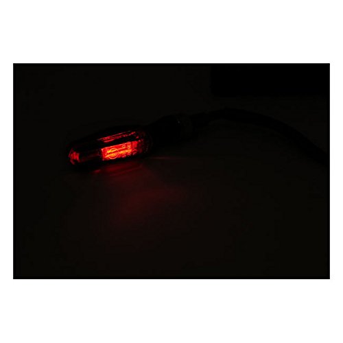 Par 2 flechas COB LED negras traseros con lentes ahumadas 'y luces de posición y de freno homologadas universales para moto Custom Harley Davidson SPORTSTER, Dyna, Softail, Touring, VRod; Yamaha;