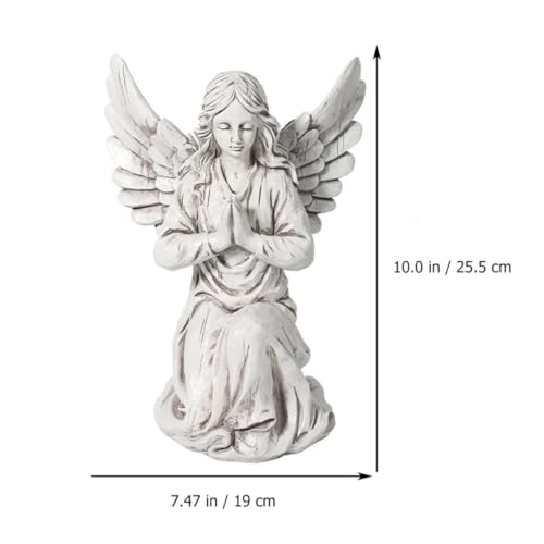 Figurine unique ange blanc en résine déco extérieure intérieure - 3