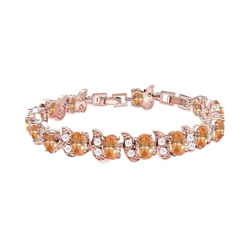 Image of LMXXVJ Fashion Tennis Bracelet Created Emerald White Gold Plated Charm Bracelet Gifts Jewelry for Women