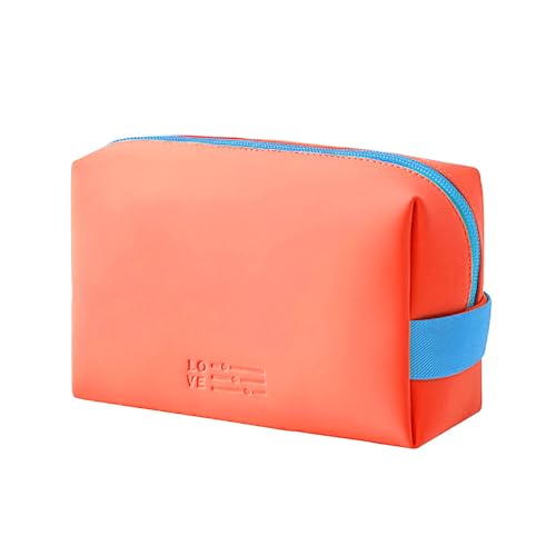 Image of Cortina Pouch for Travel Makeup Bag, Makeup Organizer Bag, Cosmetic Bag Makeup Bag for Women, Toiletry Bag for Travel Tools 16.5x7x11.5cm, Small, Orange