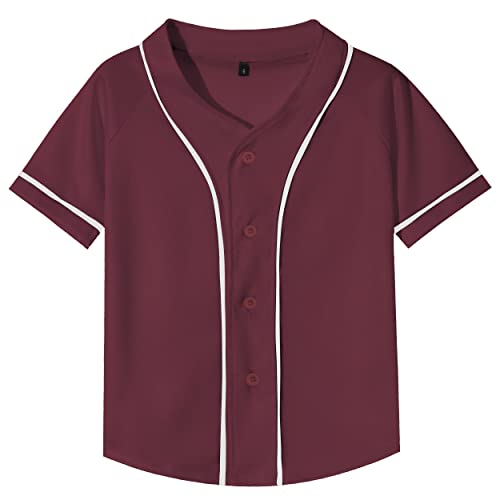 Image of Yuji Itadori Kids Baseball Jersey Button Boys Short Sleeve T-Shirts Hip Hop Fashion Casual Sports Solid Color Shirt