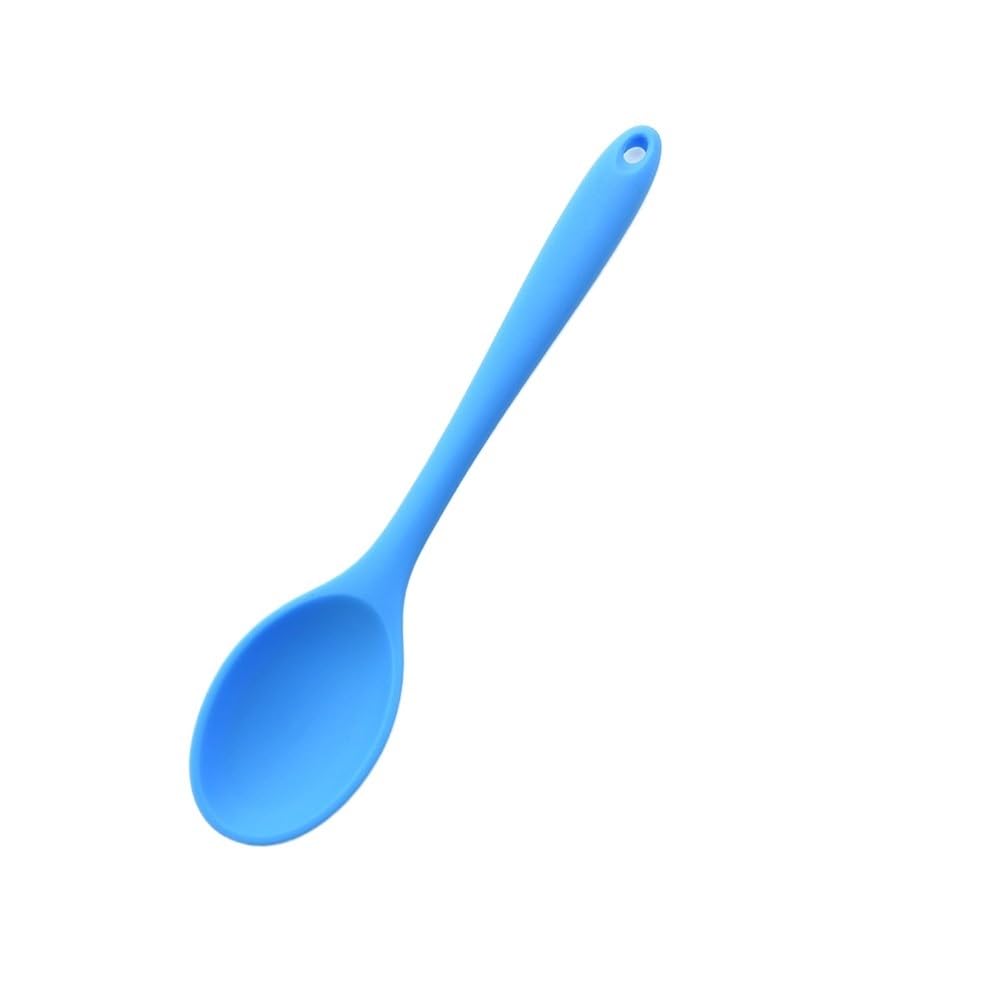 Ladle 1Pc Soft Silicone Spoon for Stirring Long Handled Tableware, Cooking Utensils, Kitchen Accessories Soup Ladle (Color : J Sky Blue)