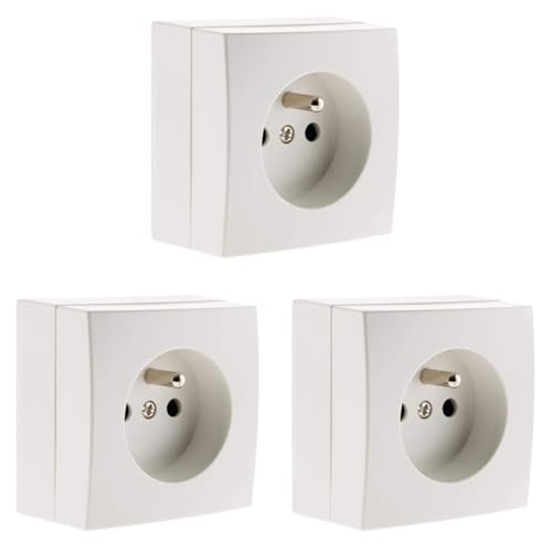 Zenitech Prise 2P+T 16A saillie Bel'Vue - Blanc (Lot de 3)