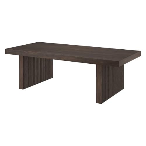 Henn&Hart 48" Wide Rectangular Coffee Table in Alder Brown, for Home, Living Room, Bedroom, Entertainment Room, Office - Image 6