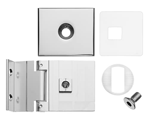 Rockwell Security Screw In Mini Hinge Door Mount Glass In Polished Chrome Finish Fits 1/4 Inch Glass Shower Doors For Residential Use #TOP3