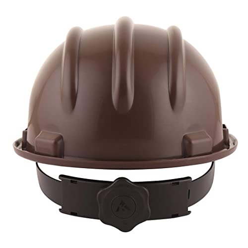 Image of KARAM PN521 Safety Helmet for Men Construction Helmet | Ratchet Type Adjustment with Adjustable Chin Strap | Work Helmet with Side Slot for Attachment | is:2925:1984 Certified | Brown | Pack of 3