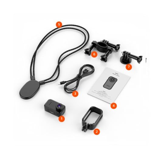 Mini caméra d'action 1080p compacte avec un écran IPS de 3.7 cm rechargeable en USB-C